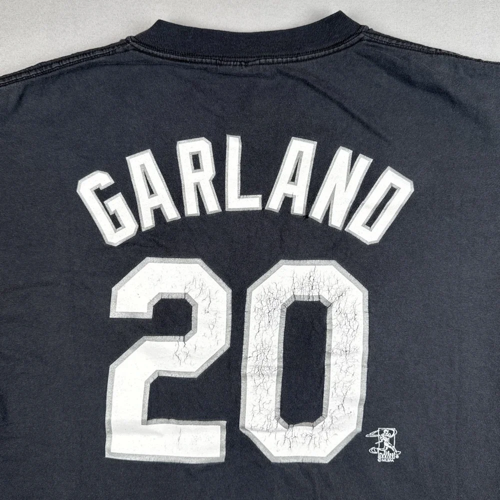 Vintage Chicago White Sox John Garland 20 Shirt MLB Majestic Black Tee Large